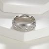 Men's ring, stainless steel ring, golded and silvery frosted 8mm engagement ring, party ring