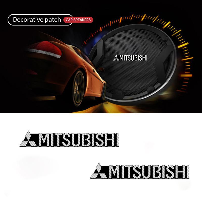 4PCS 3D Aluminum Speaker Stereo Speaker Badge Emblem Sticker for Mitsubishi asx lancer outlander pajero car styling Accessories