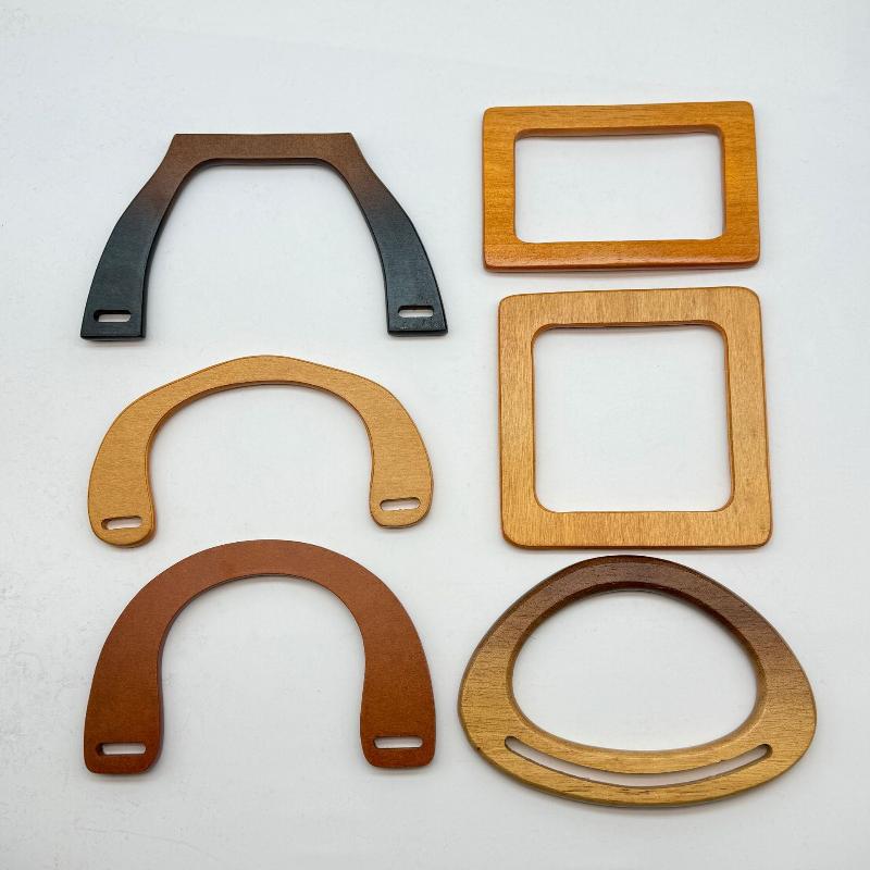 DIY Square Wooden Bag Handle Classic Handbag Purse Straps Replacement for Custom Tote Bag Making Crafts