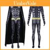 O Cavaleiro das Trevas Batman Bruce Wayne Macacão com Capa Fantasia de Halloween