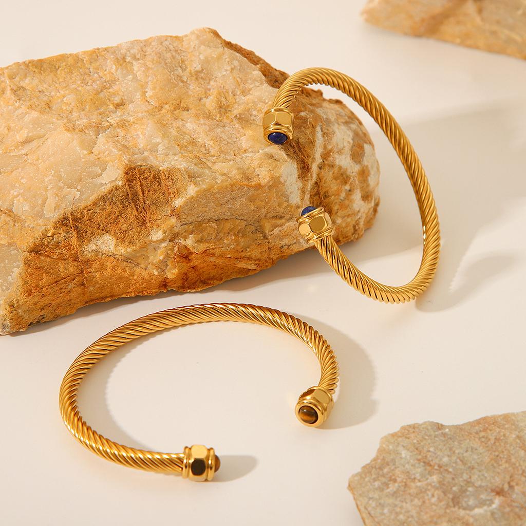 Unique Trendy C-shaped Titanium Steel Bracelet, Stylish Versatile Stainless Steel Bangle, Women's Twisted Bracelet