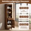 Mobile da Bagno Alto Autoportante, Frontali a Scanalature Verticali, Porta Reversibile Sinistra-Destra, Cassetto, Cerniere Soft-Close, 40×36×172 cm, Colore Noce