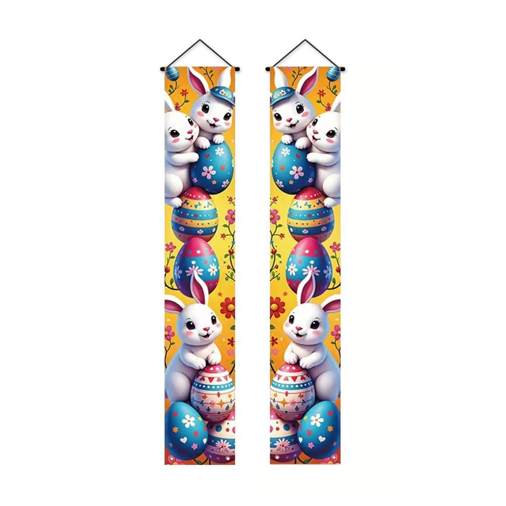 Polyester Happy Easter Couplet Vibrant Easter Door Decoration Easter Door Banners  Festive Home