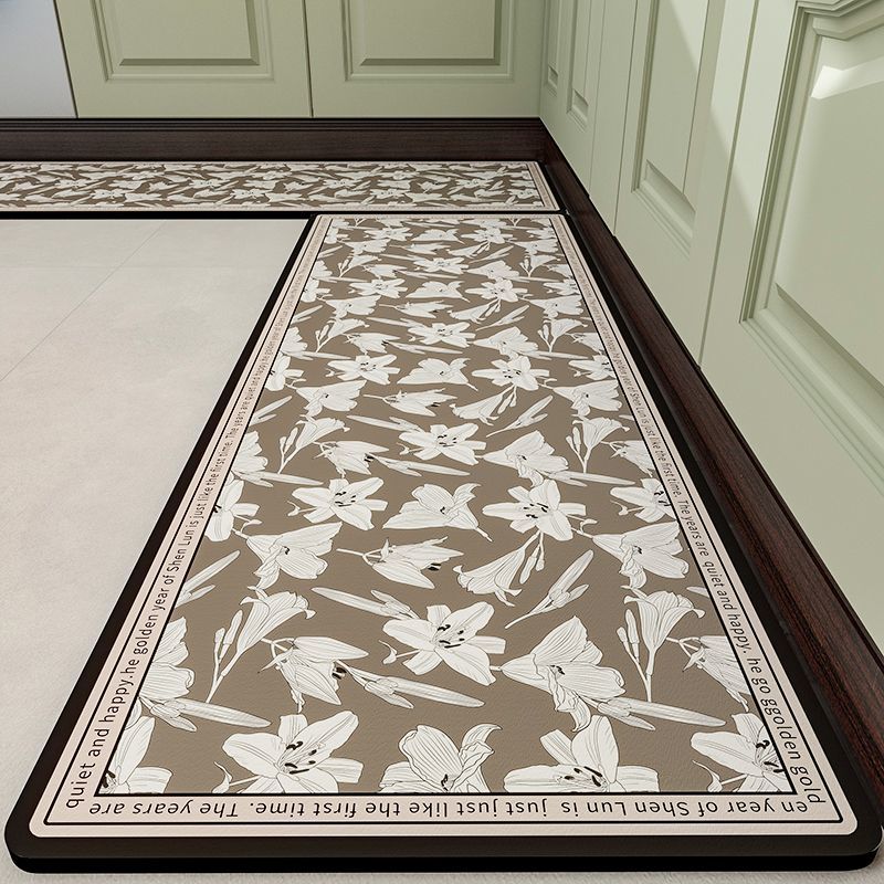 Thickened Kitchen Floor Mats Non-slip and Oil-proof Wipeable Non-washable Dirt-resistant Foot Mats Absorbent Silicone Mats