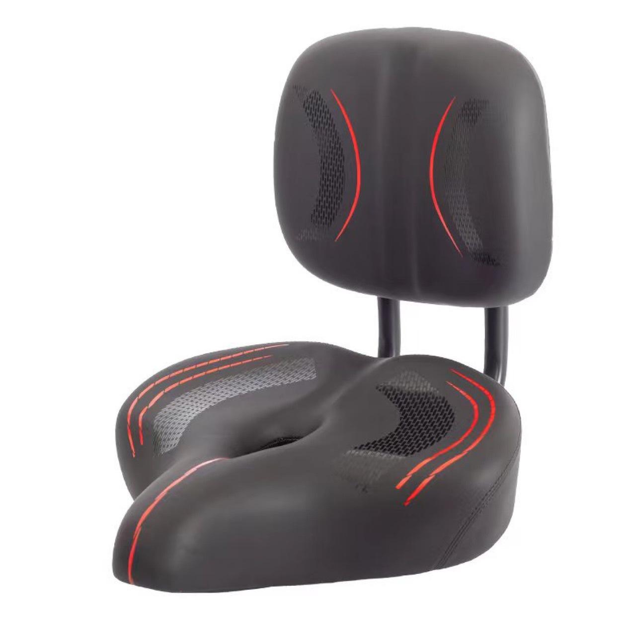 Bike Seat Cushion With Backrest Ergonomic Saddle For Electric Bicycle Tricycle Fitness Big Comfort Cushioned Wide Seat