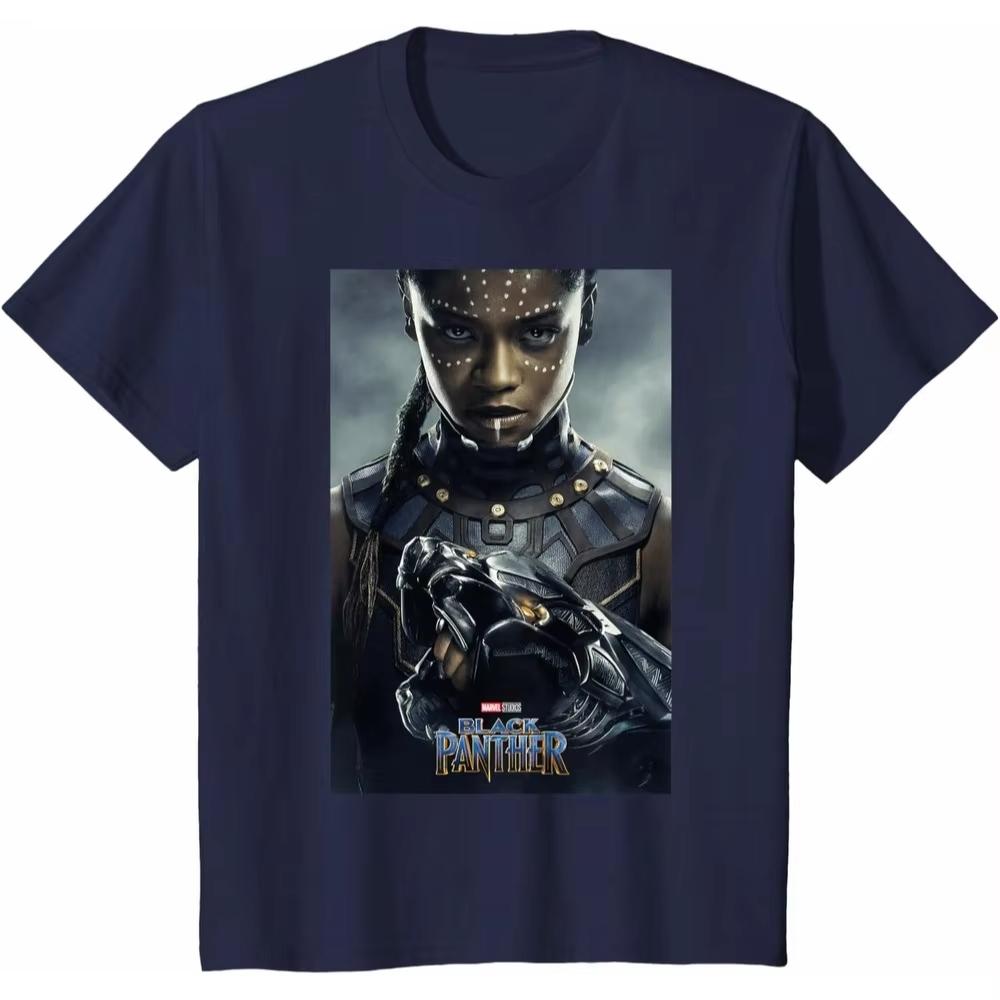 2026 Shuri Černý panter Marvel Tričko Unisex Krátký rukáv Lehká bavlna Běžný střih Kulatý výstřih Denní top pro dospělé fanoušky
