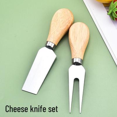8-teiliges Edelstahl Käse- & Pizzamesser-Set mit Akazienholzgriffen