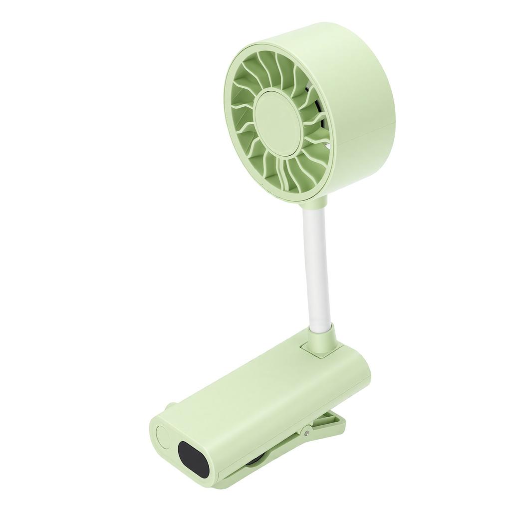 Handheld Clip Fan USB Desk Fan Portable Fan with Hose Clamp Outdoor 360 Degree Rotation Smart Display Screen Clamp Fan for Study Travel