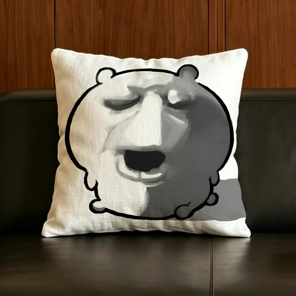 Meme Meme Face Cushion Cover Natural Linen Pillowcase Set AllinOne Decor for Sofa Bedroom Chair