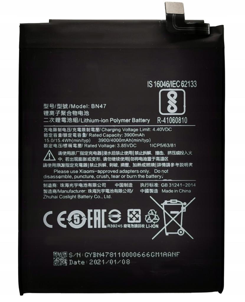 Nowa Bateria Do Xiaomi Bn47 Mi A2 Lite, Redmi 6 Pro