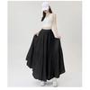 Elegant Purple Chiffon Pleated Half Skirt for Women, Summer High Waist Slim A-line Umbrella Long Swing Skirt