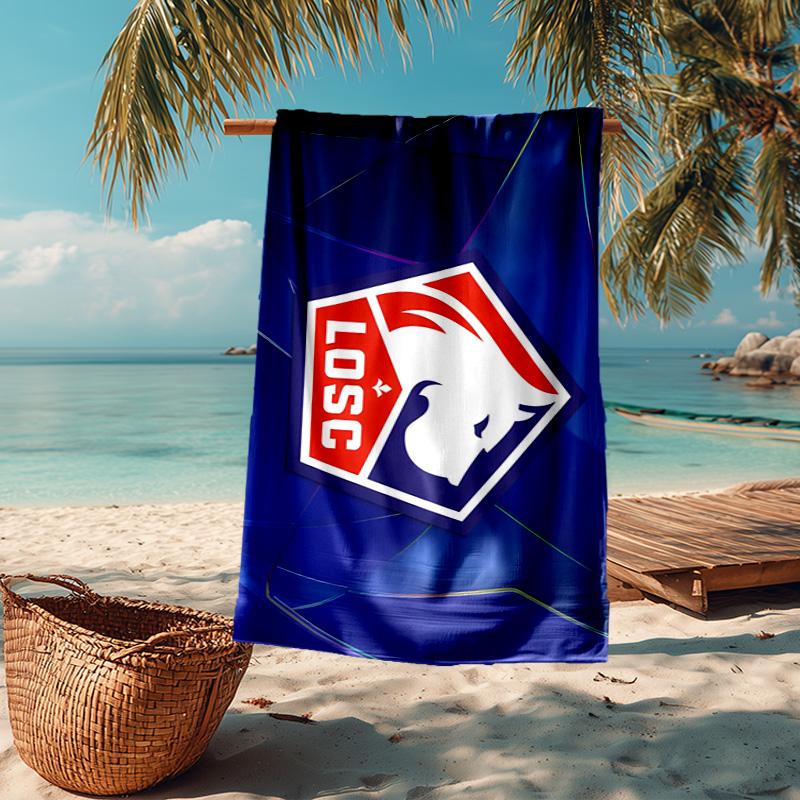 1PC Losc Football Crest Beach Towel - Soft, Absorbent Microfiber, Lightweight, Ideal for The Beach, Parties, Travel, Camping Fan Gifts