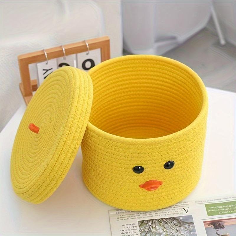 2 шт Мультяшные плетеные корзины для хранения в виде желтых уток Милые органайзеры для дома и стола Кухонные принадлежности Декоративные коробки для хранения Открытые контейнеры для хранения Two Piece Suit 2098₽