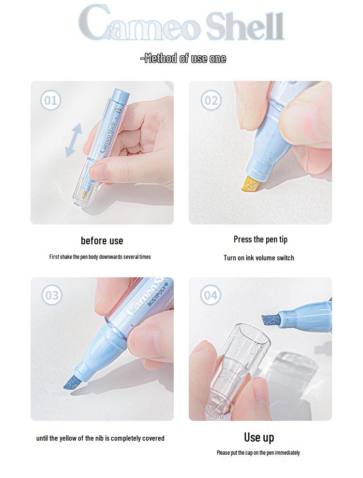 RosyPosy Bling Heart Fluorescent Highlighter Pen for Journaling