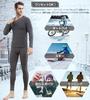 Boyzn Warm Long Sleeve Thermal Undergarment Front Medium Dark Innerwear, Shirt, Underpants, Set, Opening, Heat-Generating, Thickness, Gray-L