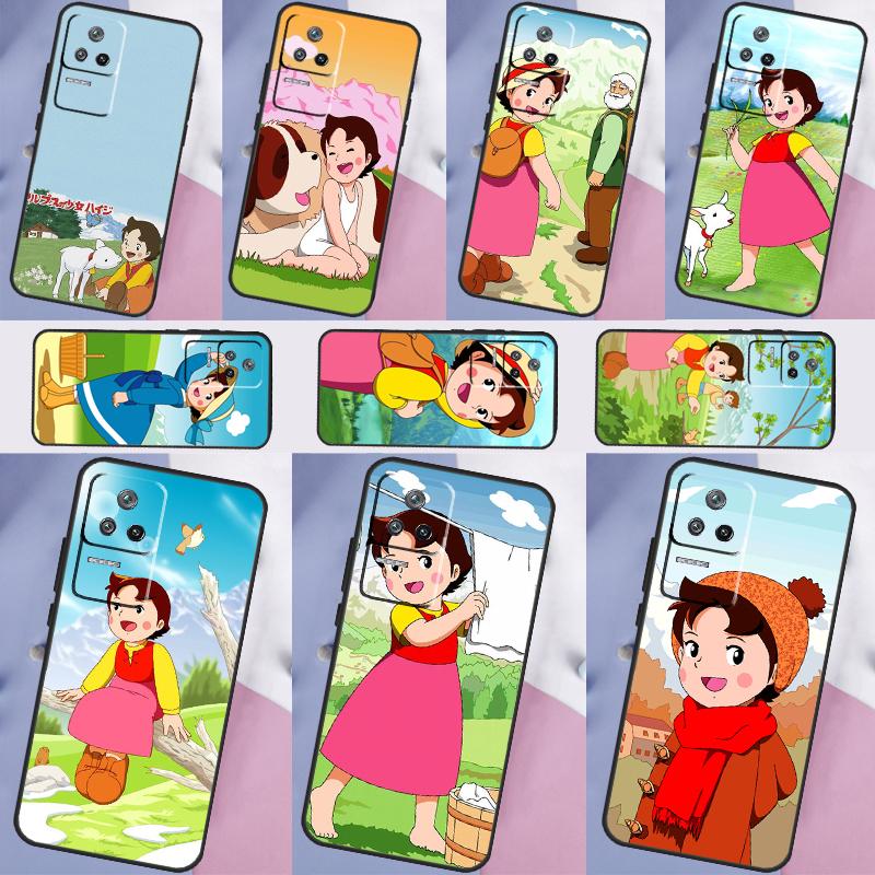 Cartoon Heidi Case For Xiaomi 13 12 Lite 11T 12T Pro 12X POCO X3 X5 F5 Pro F4 X4 GT M5s C40 F3 Back Cover