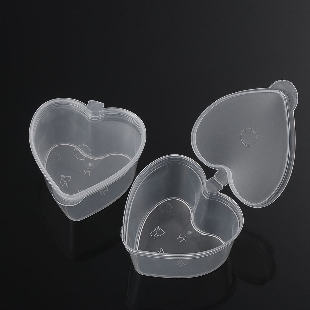 25Pcs Disposable Hinged Lids Plastic Palette Sauce Cup Food Containers Pigment Paint Box