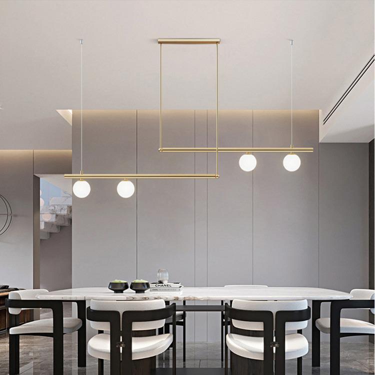 Nordic Modern LED Pendant Lights – Minimalist Glass Sphere for Dining Table