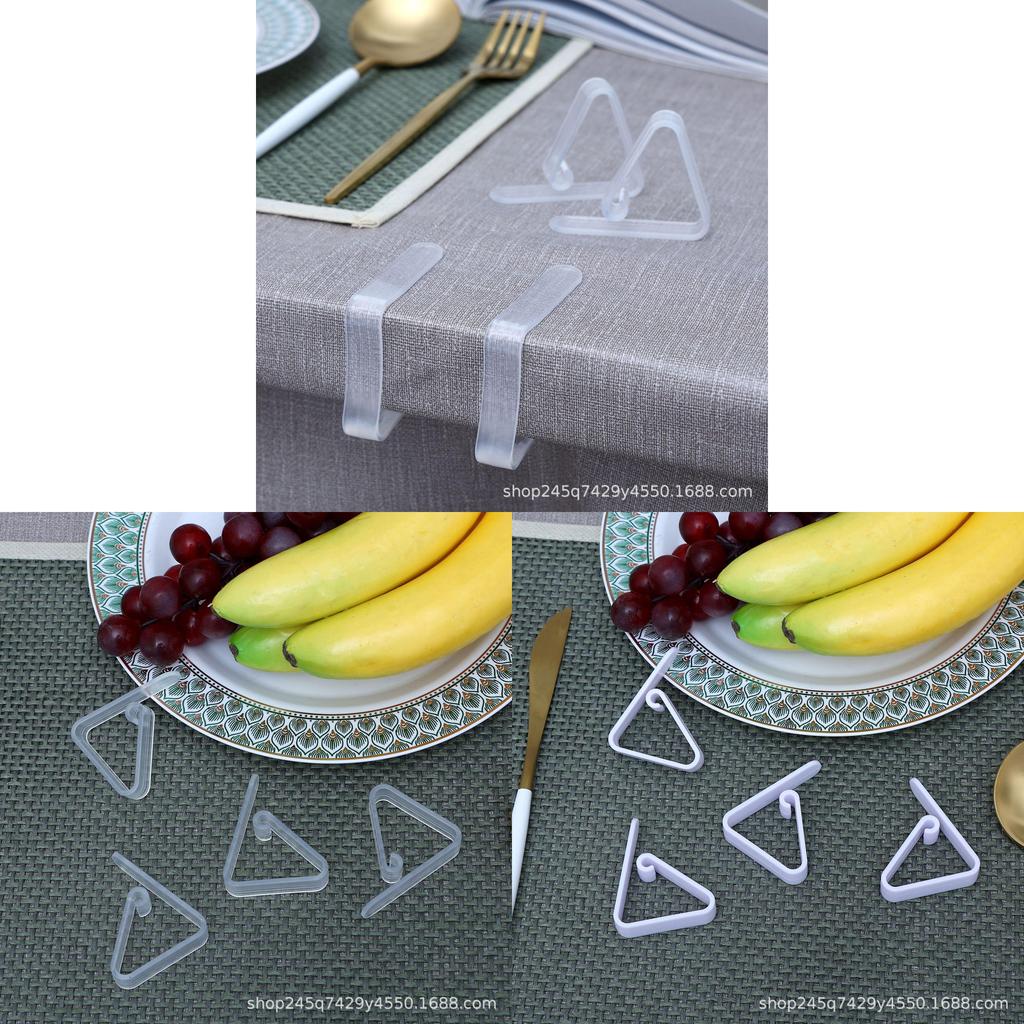 Transparent Triangle Tablecloth Clips With Non Slip Fixing For Home Dining And Party Use
