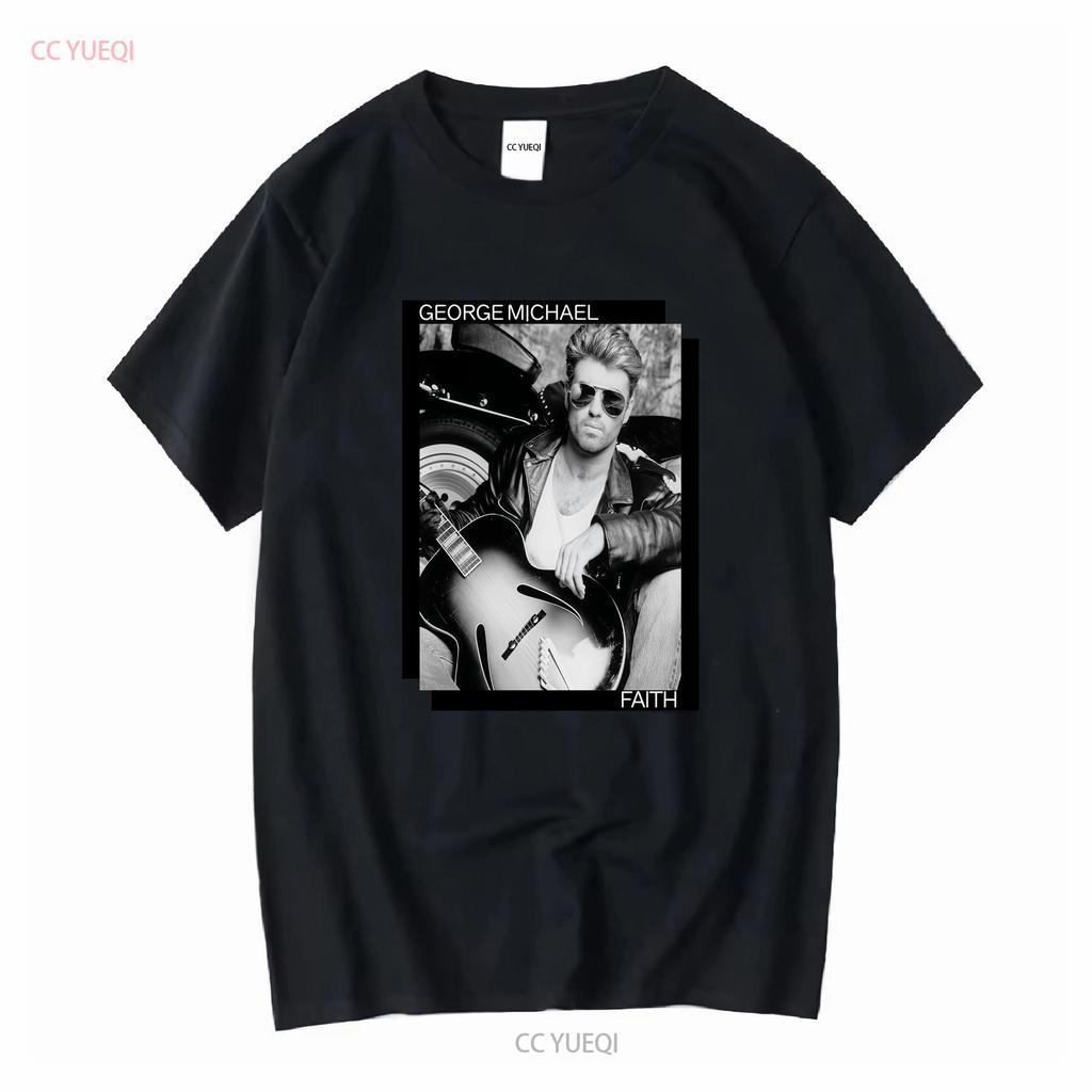 George Michael Faith T Shirt Cotton All Sizes EL066 Vintage Washed Streetwear Homme Designer Clothes Stylish Casual Stretched