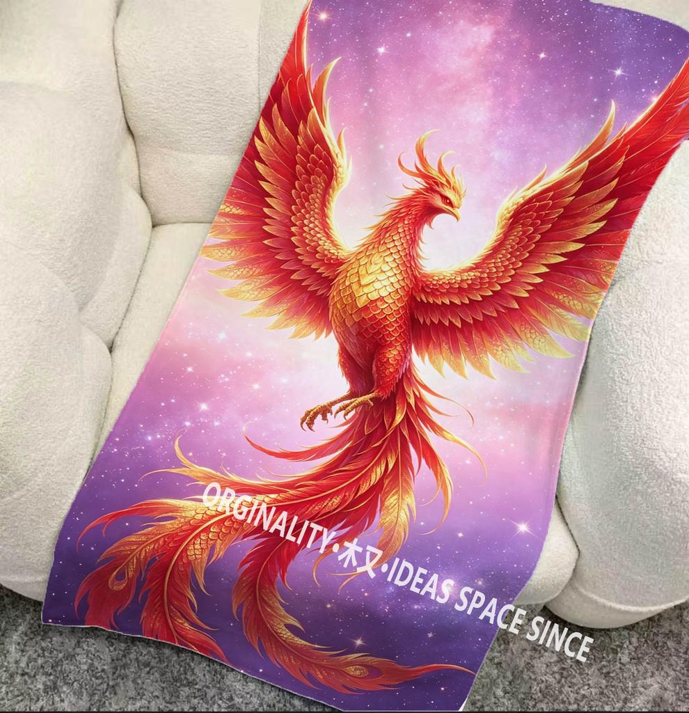 Starry Galaxy Phoenix Beach Towel Patterned Sunscreen And Windproof Suitable For Swimming Pool Camping Travel