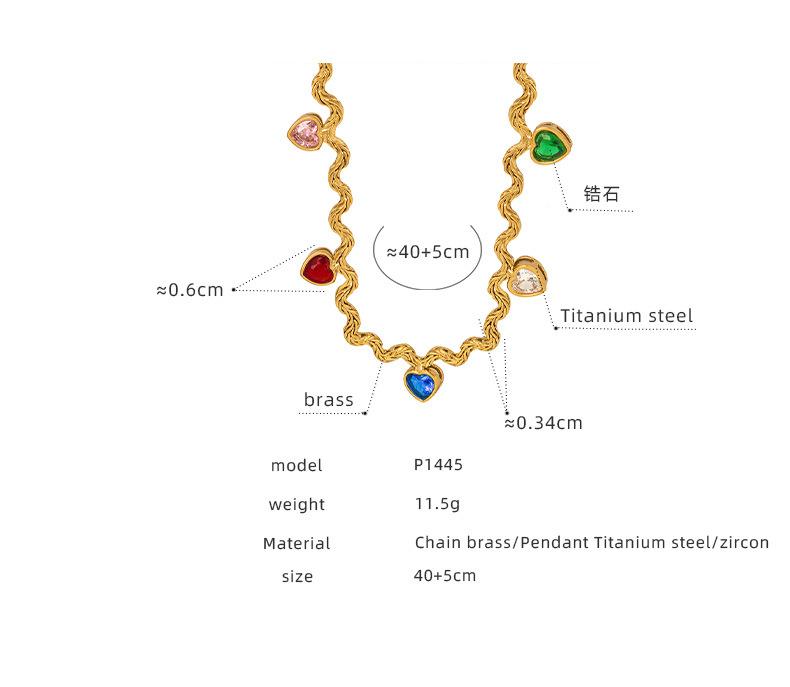 

1 шт. Модное универсальное красочное циркониевое колье в форме сердца, колье-чокер, женское