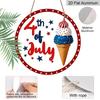 2D Flat 1pc Aluminum Independence Day-Themed Ice Cream Wall Decor 7.87 Inches X 7.87 Inches Patriotic Decor Suitable for Hanging On Front Doors