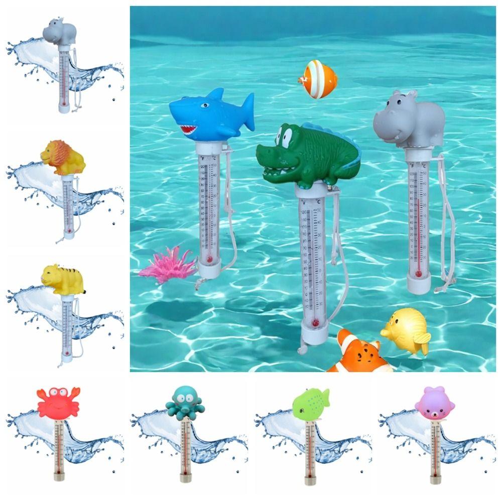 PVC Pool Water Temperature Meter Floating Waterproof Swimming Pool Thermometer Cartoon Animals Accurate Thermometer Swimming