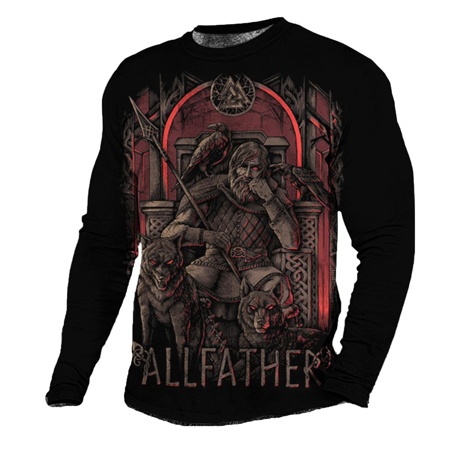 

Mens Fashion Long Sleeve T-Shirt 3D Print Tee S