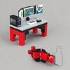 Computertisch und Stuhl Wettbewerbsset, Baustein Minifiguren, Szenenmodell Ausrüstung, Kleinteile Spielzeug