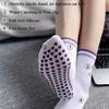 Non-Slip Professional Yoga Pilates Socks Women Fruit Embroidery Mid-Calf Sports Socks Customizable