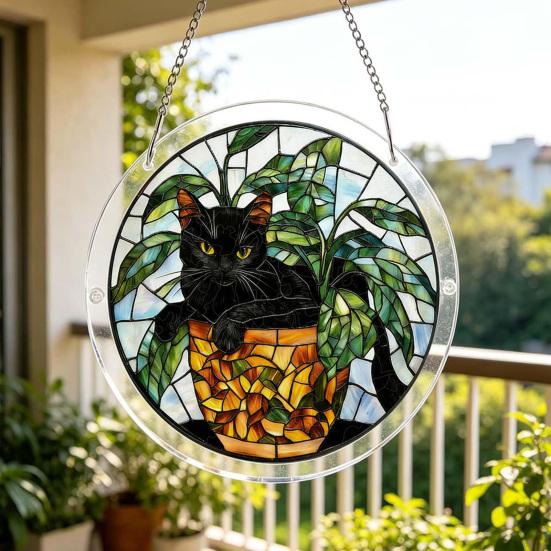 Yousheng Acrylic Puzzle Suncatcher DIY Jigsaw Puzzle Suncatcher Kit with UV Printed Design Colorful Window Hanging Ornament for Home Garden Decor