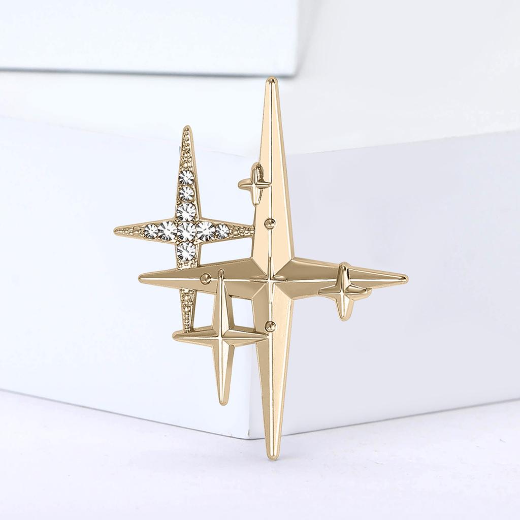Ramadan Rhinestone Star Brooches for Women Unisex Glossy Moon Pins Office Party Friend New Year Gifts Jewelry Accessories