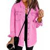 New Washed Denim Shirt Jacket for Women Autumn and Winter Personalized Street Edging Hem Jacket for Women