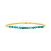 Vlen 18 K Gold Plated Turquoise Beaded Bracelet Stretchy Pulseras for Women Adjustable Elastic No Clasp Jewelry Gift