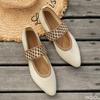2025 Summer Retro Flat Heel Pointed Shallow Mouth Women's Flat Shoes Women's Ballet Low Heel Barefoot Elegant Large LeFu Shoes