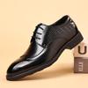 Fashion Brand Business Dress Shoes Men's Genuine  Leather  Square Toe British Lace-Up Breathable Derby Shoes for Men Classic Style