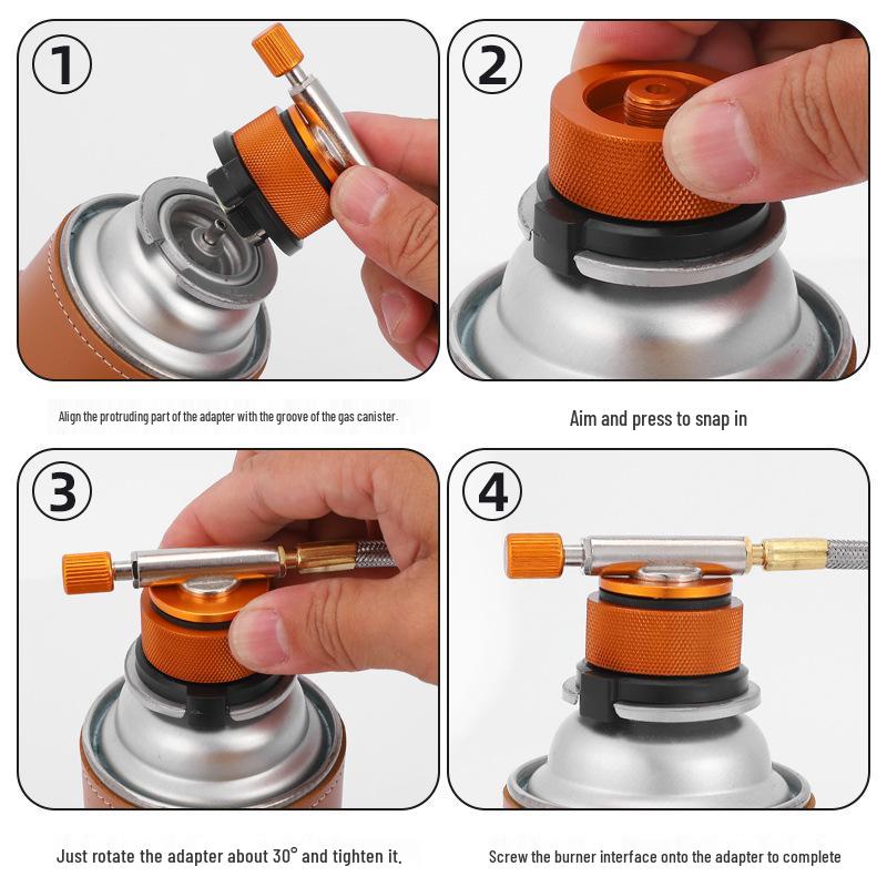 Outdoor Butane Gas Stove Converter with Self-Locking Split Type