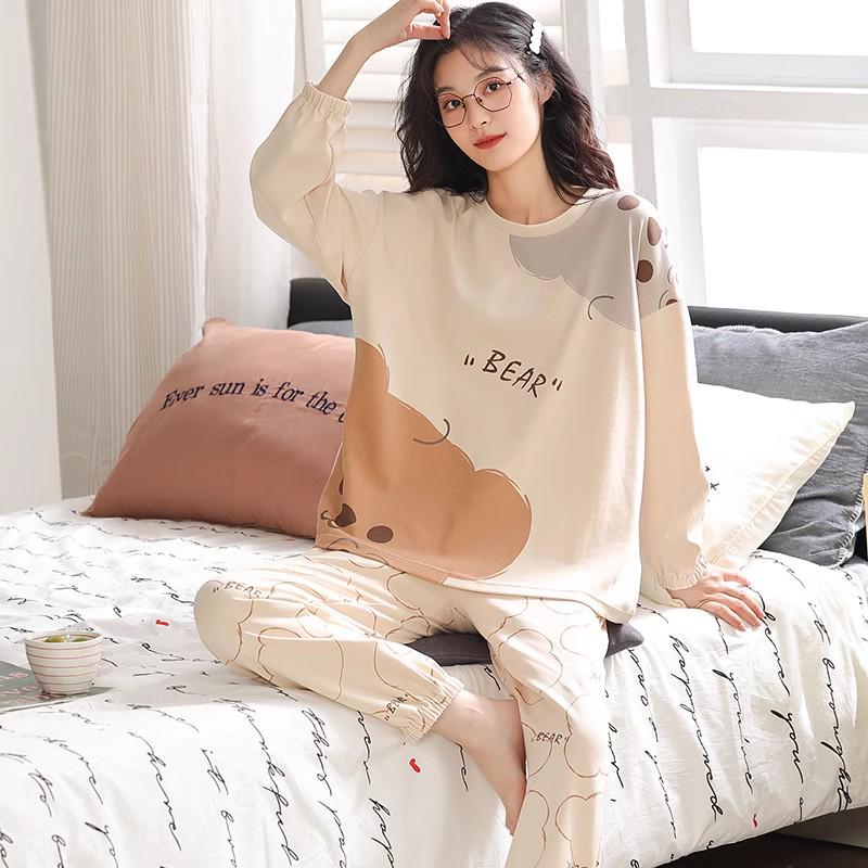 Pure Cotton Women's Sweet Style Long Sleeve Pajama Set - New for Spring, Summer, Autumn 2025.