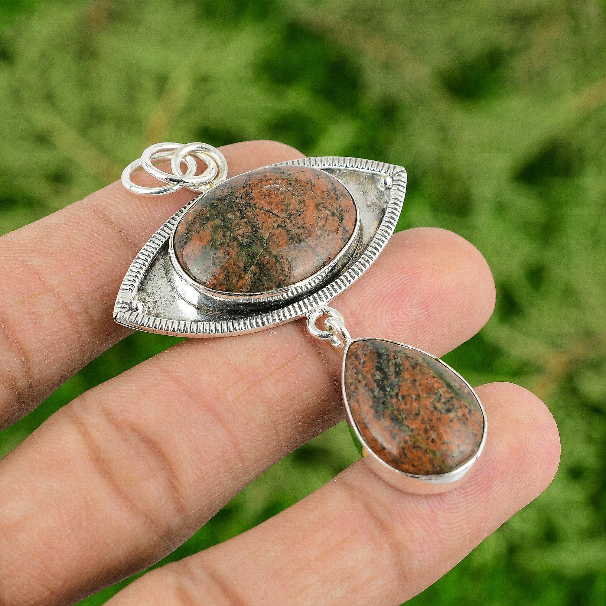 

Трава Гранат Драгоценный камень Стерлинговое серебро Авторская ручная работа Бохо Подвеска Ювелирное изделие