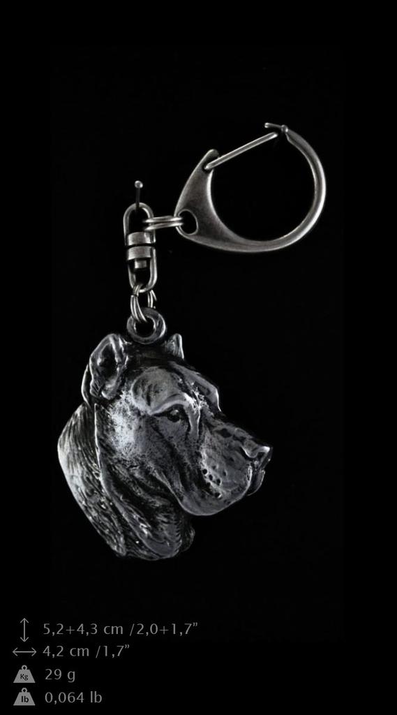 Presa Canario, Dogo Canario, Kanarischer Mastiff - Versilberter Schlüsselanhänger mit Hund, Handtaschen-Deko, Rucksack-Anhänger der Marke Art-Dog