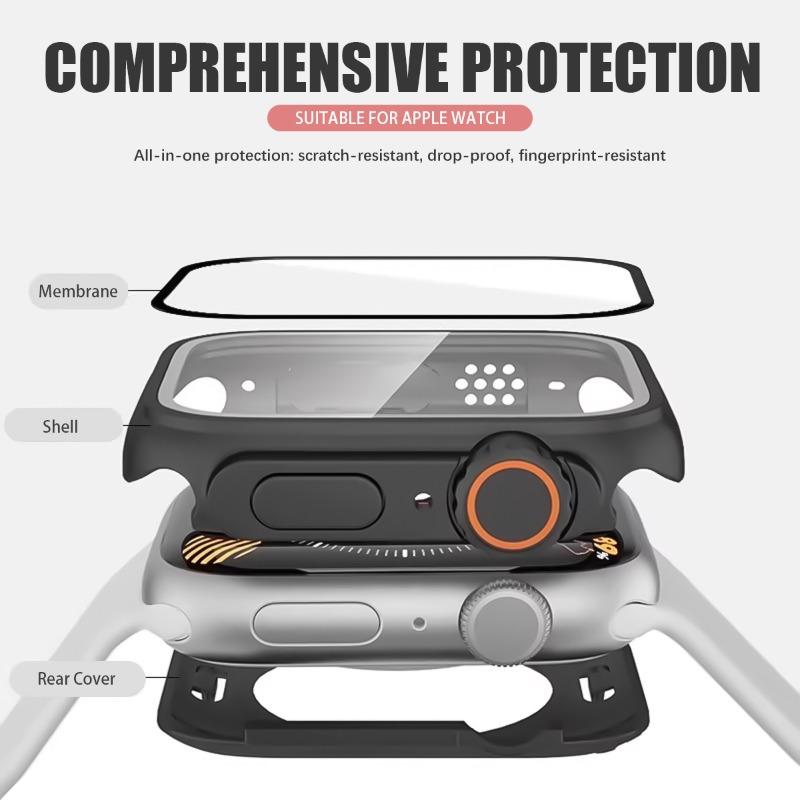 Silicone Strap For Apple Watch 44mm 45mm 46mm Bracelet+Screen Protectores Change To Ultra For iWatch Series 11 10 9 8 7 SE 6 5