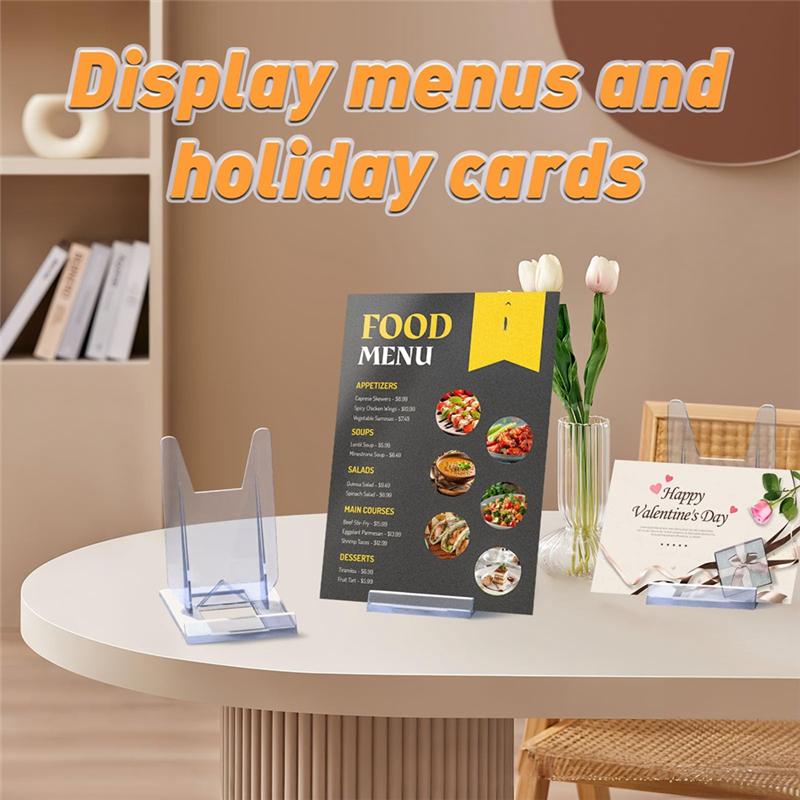 A84X-For Displaying Artworks, Photo Frame Stand-12 Pieces Of Transparent Adjustable Photo Stands, Book Stands Plate Display Unit