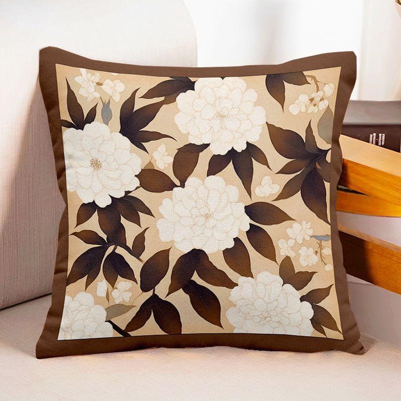 Simple Art Pattern Square Polyester Pillowcase, Sofa Living Room Decorative Cushion Cover, Bedroom Bedside Pillow Cover