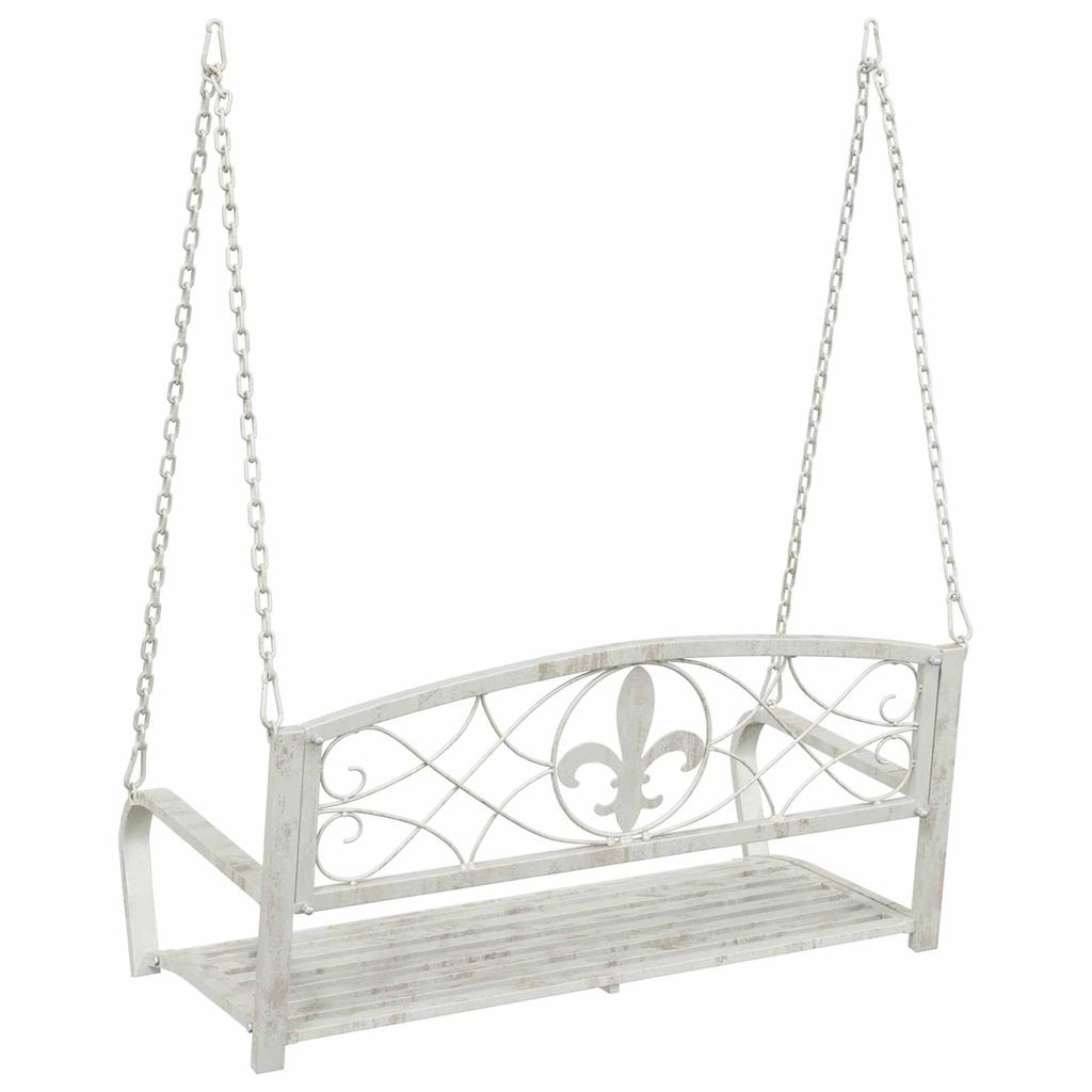 Steel Swing Bench 110.5 x 59 x 55 cm Antique White