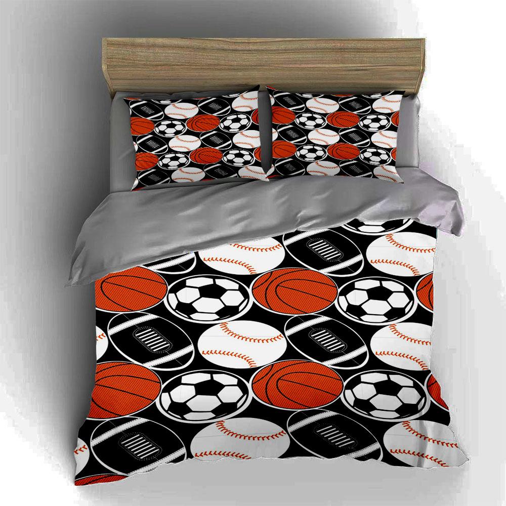 Sports ball pattern. Bedding Duvet cover sets Duvet covers Pillowcases gifts (1 * Duvet Cover 2 * Pillowcases, without duvet insert)