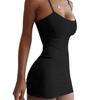Dress Sexy Slim-fit Solid Color Women Suspender Dress for Party