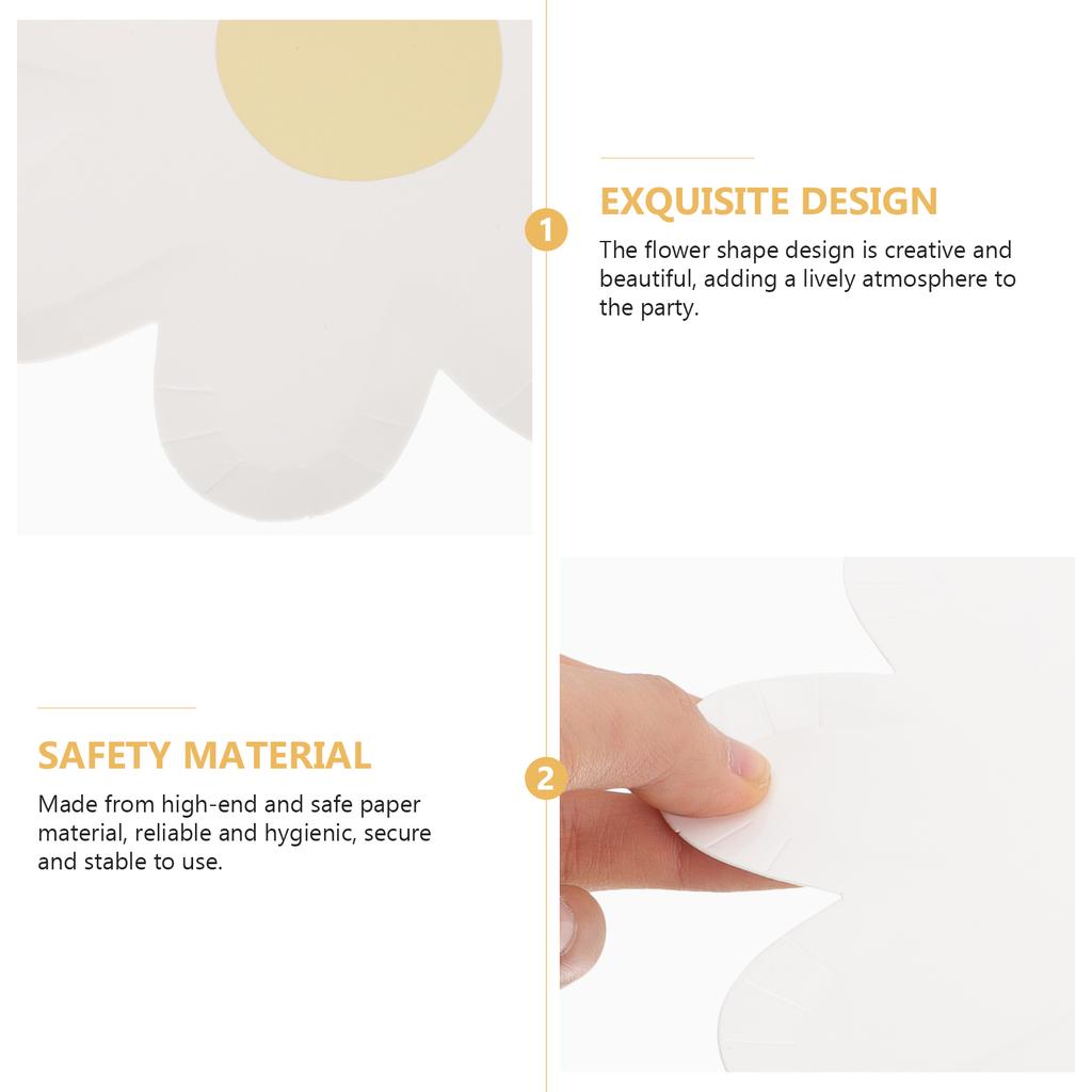 20 Pcs Decorations Flower Plate Platters Dessert Paper Plates Accessories White Kids