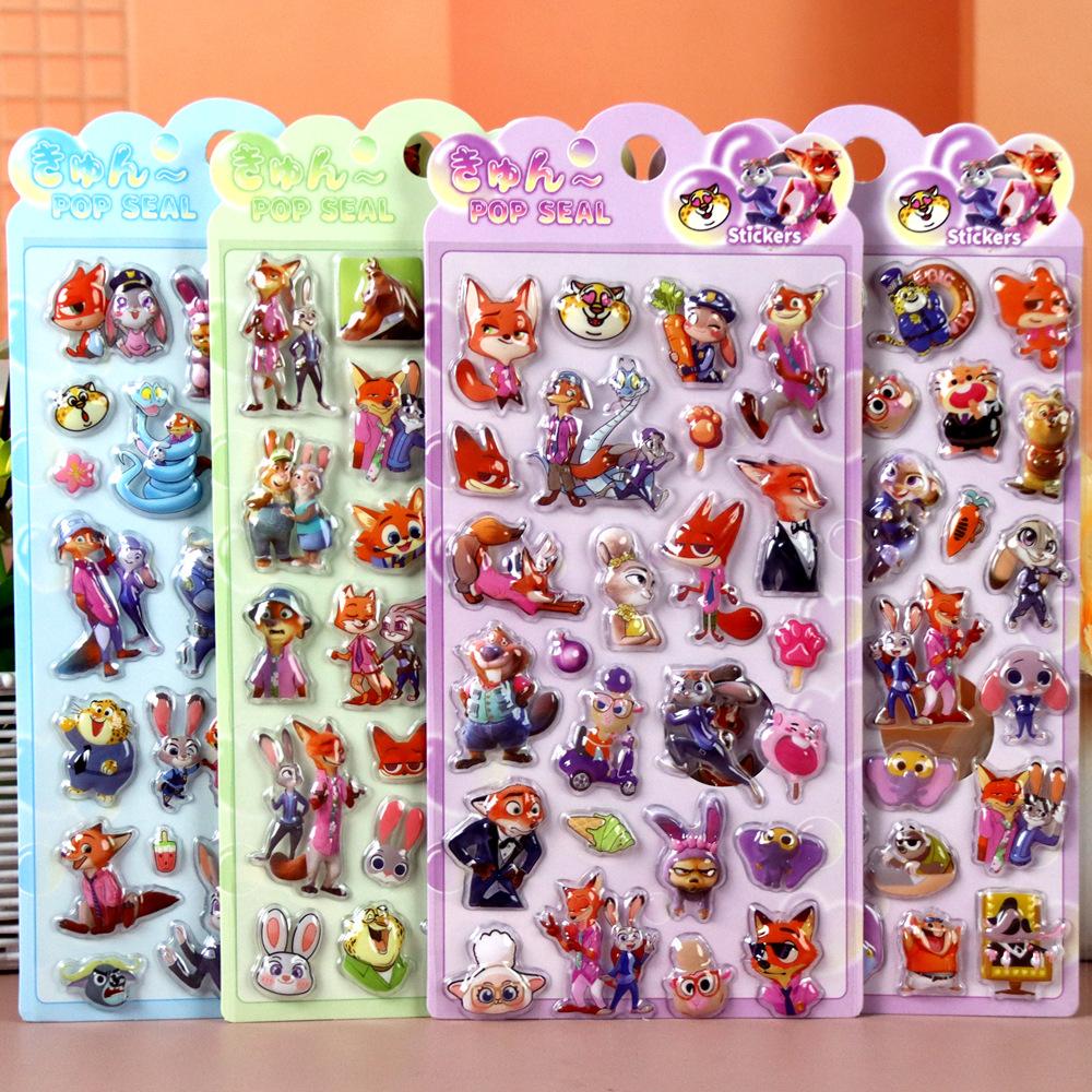 3D Embossed Zootopia Stickers - Cartoon Movie Peripheral Decals Perfect for Birthday Party Decorations New Year Gift