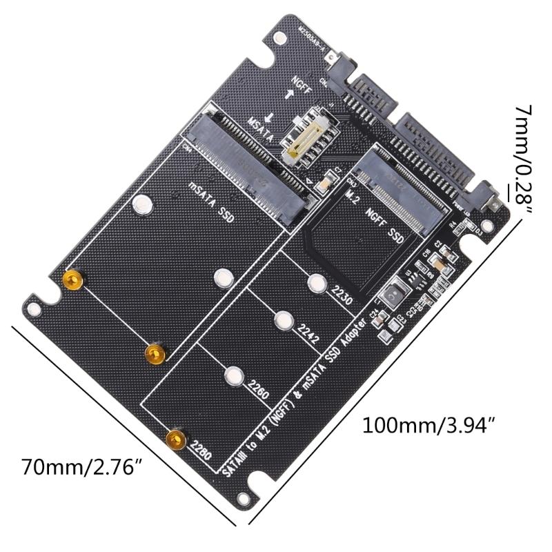2 In 1 MSATA/for M.2 NGFF To SATA3 Converter Adapter Card for Case Enclosure 2.5 Inch SSD Solid State Disk Drive for PC